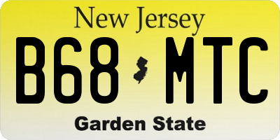 NJ license plate B68MTC