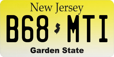 NJ license plate B68MTI