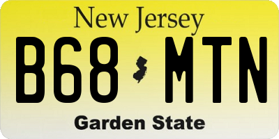 NJ license plate B68MTN