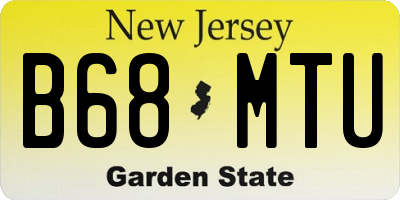 NJ license plate B68MTU