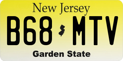 NJ license plate B68MTV
