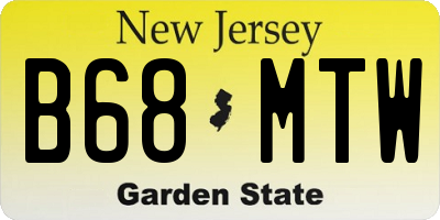 NJ license plate B68MTW