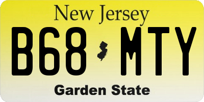 NJ license plate B68MTY
