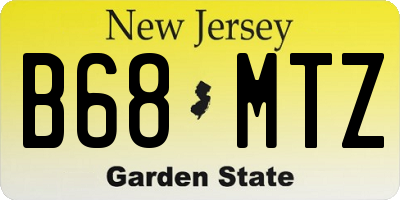 NJ license plate B68MTZ