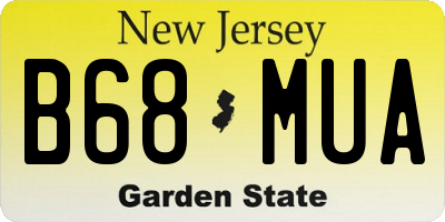 NJ license plate B68MUA