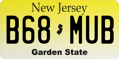 NJ license plate B68MUB