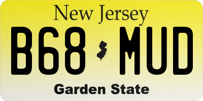 NJ license plate B68MUD
