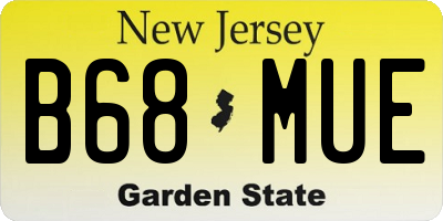 NJ license plate B68MUE
