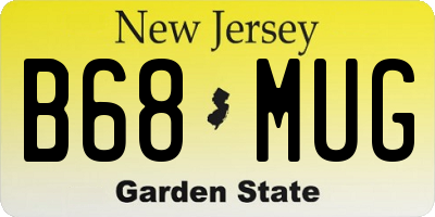 NJ license plate B68MUG