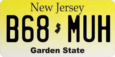 NJ license plate B68MUH