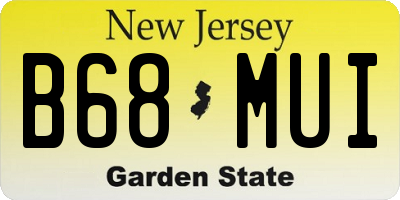 NJ license plate B68MUI