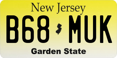 NJ license plate B68MUK