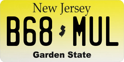 NJ license plate B68MUL