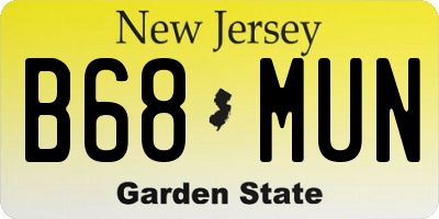 NJ license plate B68MUN