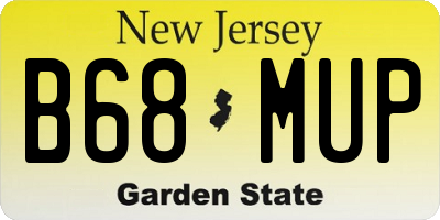 NJ license plate B68MUP