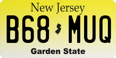 NJ license plate B68MUQ