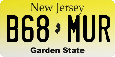 NJ license plate B68MUR