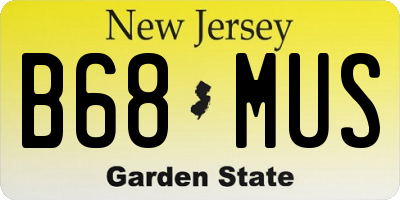 NJ license plate B68MUS