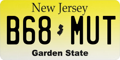 NJ license plate B68MUT