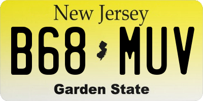 NJ license plate B68MUV