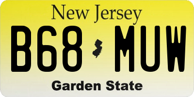 NJ license plate B68MUW