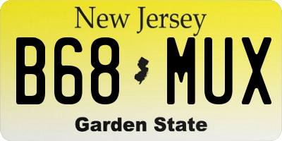 NJ license plate B68MUX