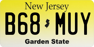 NJ license plate B68MUY