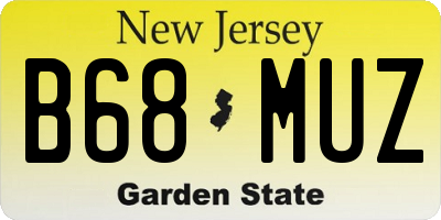 NJ license plate B68MUZ