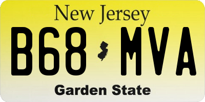 NJ license plate B68MVA