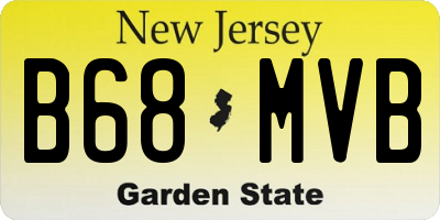 NJ license plate B68MVB