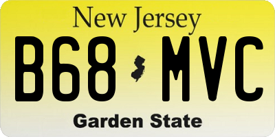 NJ license plate B68MVC