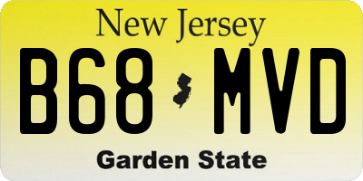 NJ license plate B68MVD
