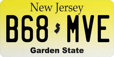 NJ license plate B68MVE