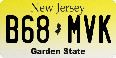 NJ license plate B68MVK