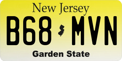 NJ license plate B68MVN