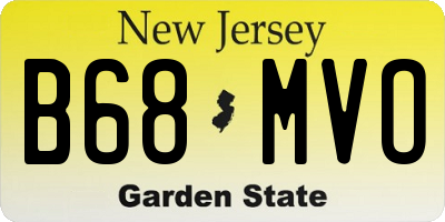 NJ license plate B68MVO