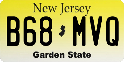 NJ license plate B68MVQ