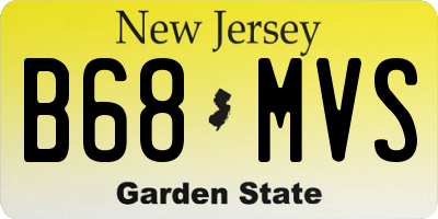 NJ license plate B68MVS