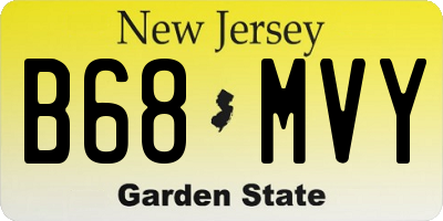 NJ license plate B68MVY