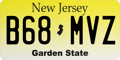 NJ license plate B68MVZ
