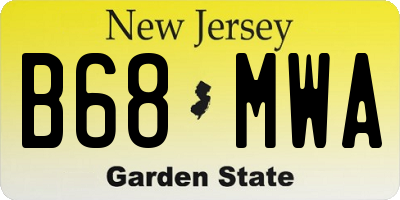 NJ license plate B68MWA