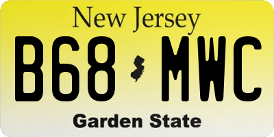 NJ license plate B68MWC