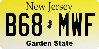 NJ license plate B68MWF