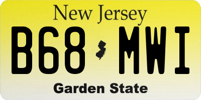 NJ license plate B68MWI
