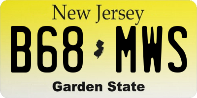 NJ license plate B68MWS