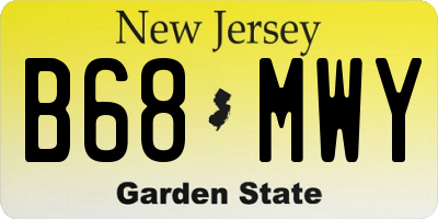 NJ license plate B68MWY