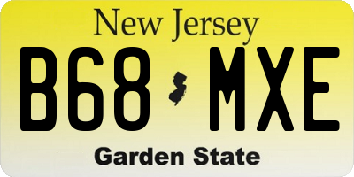 NJ license plate B68MXE