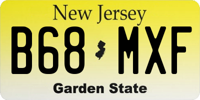 NJ license plate B68MXF