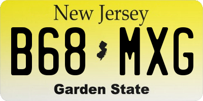 NJ license plate B68MXG