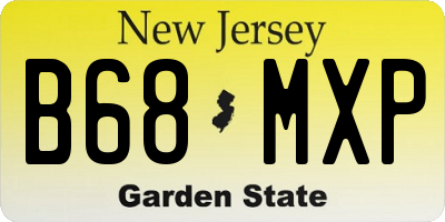 NJ license plate B68MXP
